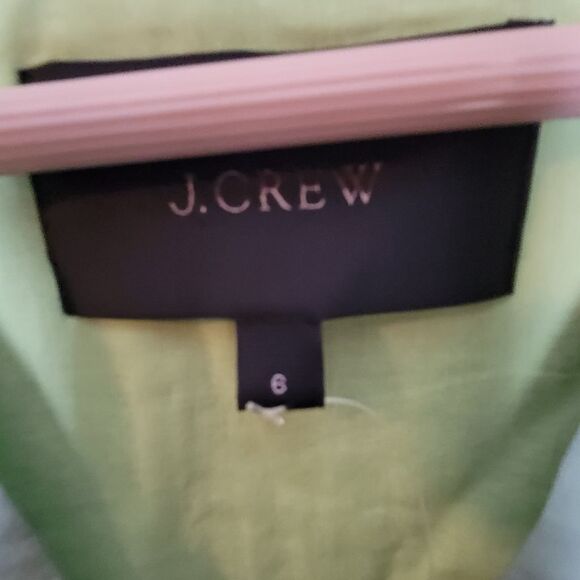 J Crew Long Sleeve Cotton V Neck Midi Dress Laser Cut Sage Size 6 - Picture 2 of 5